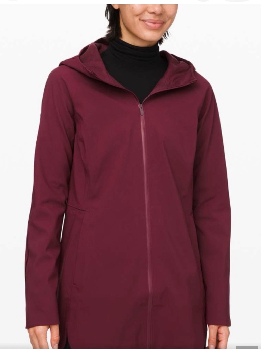 Lululemon Athletica Women's Hooded Trench Coat - Burgundy